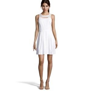 • Ali Ro • Eyelet Optic White Sleeveless Dress 4